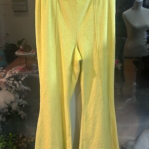 Aerie Yellow Ribbed Pants